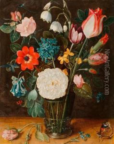 Floral Still Life In A Rummer. Oil Painting - Isaak Soreau