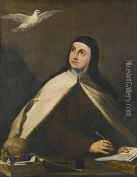 Saint Teresa Of Avila (1515-82) Oil Painting - Jusepe de Ribera