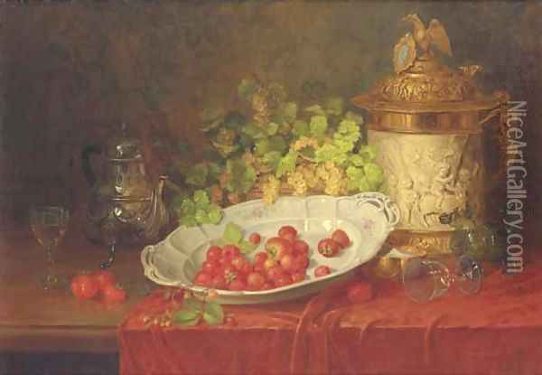 Strawberries Oil Painting - Carl Thoma-Hofele