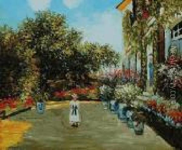 La Casa Della Artista Oil Painting - Claude Oscar Monet