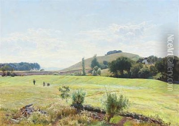 Danish Summer Landscape Oil Painting - Viggo Pedersen