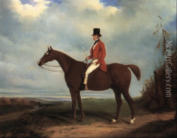 Phillip Hanbury On His Favorite Hunter Oil Painting - William Barraud