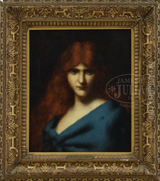 Portrait Of A Red Haired Beauty Oil Painting - Jean Jacques Henner