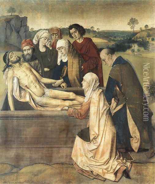 The Entombment c. 1450 Oil Painting - Dieric the Elder Bouts