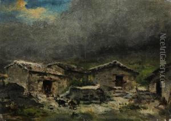Ceresole Per Groscavallo (ricordo) Oil Painting - Lodovico Raymond