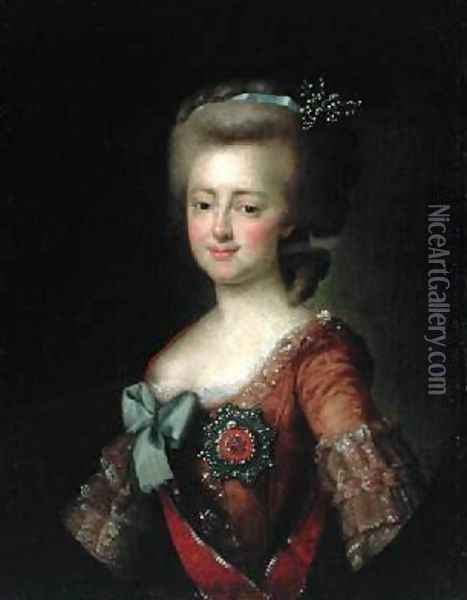 Portrait of Grand Duchess Maria Fyodorovna 1759-1828 Oil Painting - Dmitry Levitsky
