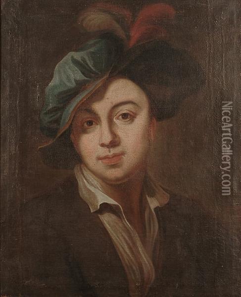 Portrait Of A Young Man Oil Painting - Jan Kupetzki