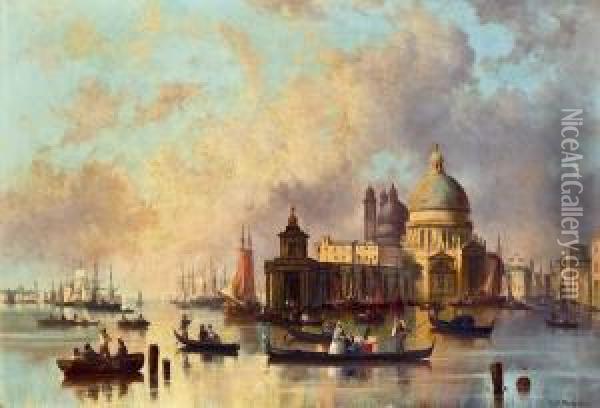Santa Maria Della Salute In Venedig Oil Painting - Josef Carl Berthold Puttner
