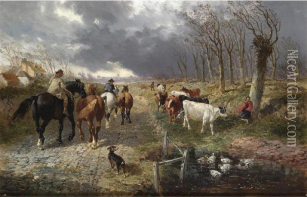 The Approaching Storm Oil Painting - John Frederick Herring Snr