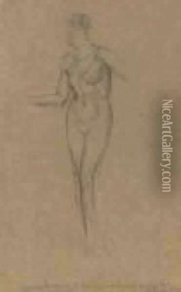 Nude Standing Oil Painting - James Abbott McNeill Whistler