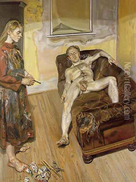 Painter and Model Oil Painting - Lucian Freud