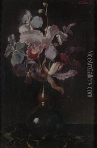 Orchidee In Einer Vase Oil Painting - Karl Theodor Diez