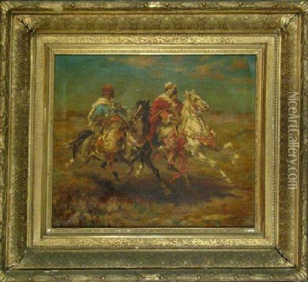 Arab Horsemen Oil Painting - Aloysius C. O'Kelly