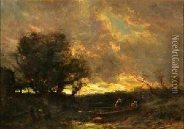 Sunset Oil Painting - James Crawford Thom