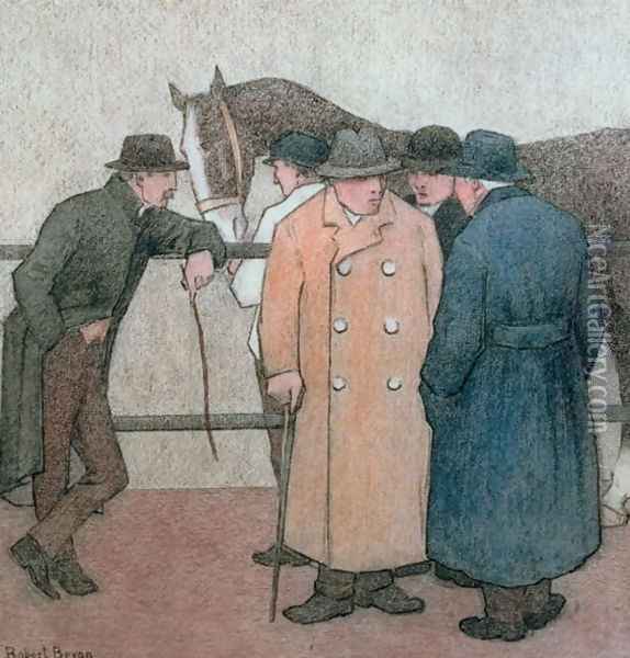 The Horse Dealers Oil Painting - Robert Polhill Bevan