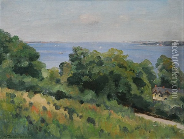 By The Kiel Fjord Oil Painting - Julius Furst