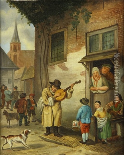 Village Scene Oil Painting - Hendrick Van Der Burgh