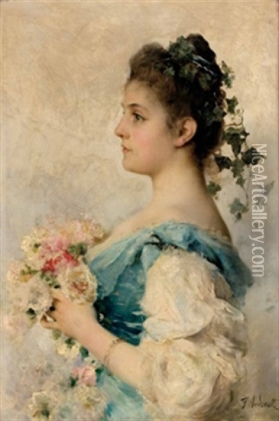 Blumenmadchen Oil Painting - Federico Andreotti