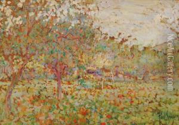 Orchard In Bloom Oil Painting - Paul Sawyier