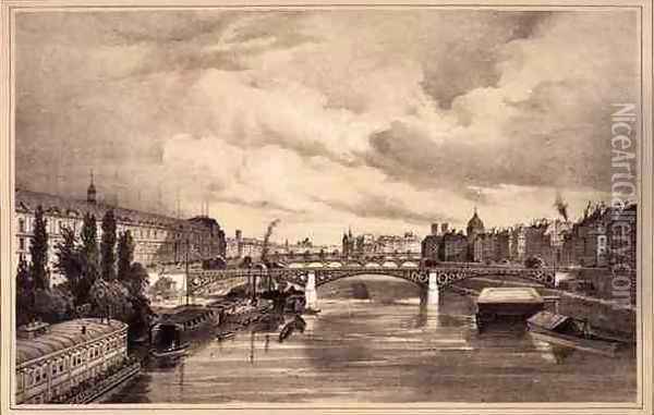 View of the Pont Royal Oil Painting - Jean Jacottet