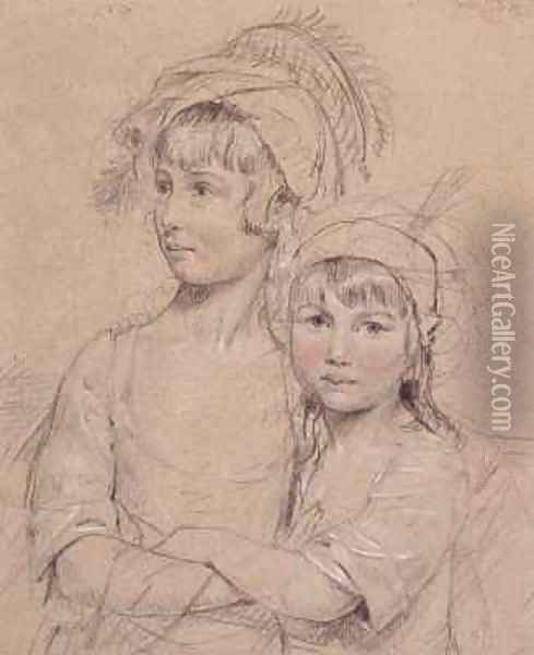 No 1857 The Misses Rigby the two daughters of Mr Rigby of Norwich a celebrated surgeon Oil Painting - John Downman