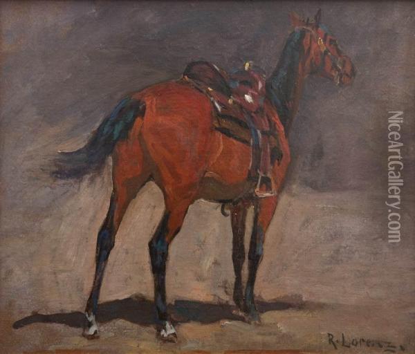Saddled Horse Oil Painting - Richard Lorenz