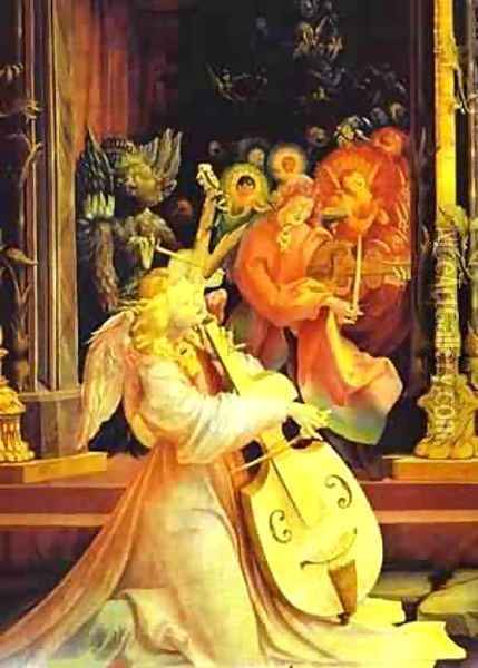 Concert Of Angels Detail 1 1510-1515 Oil Painting - Matthias Grunewald (Mathis Gothardt)