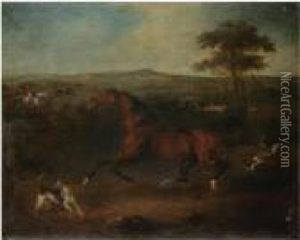A Set Of Six Scenes Depicting The 
Seven Passions Of The Horse Oil Painting - Henry Bernard Chalon