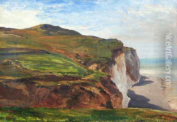 Normandy cliffs Oil Painting - Eugene Isabey