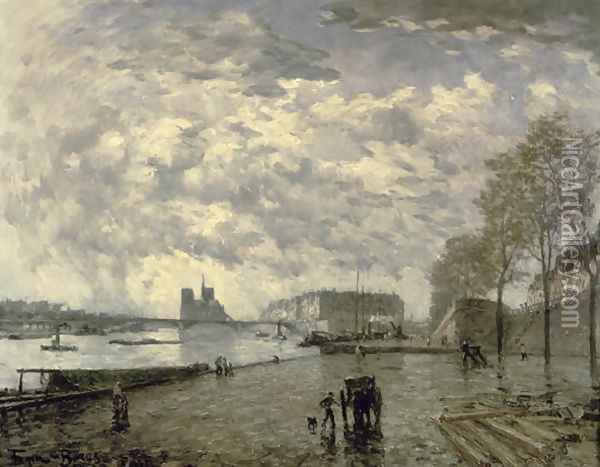 The Seine and Notre Dame Oil Painting - Frank Myers Boggs