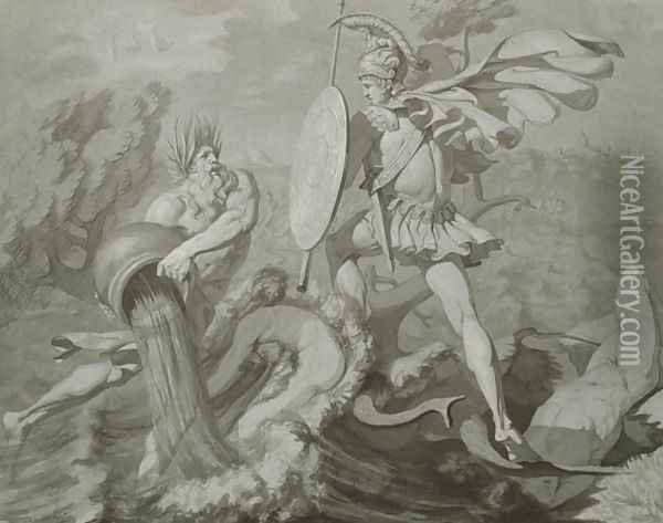 Fight of Achilles with the River Scamander 4 Oil Painting - Philipp Otto Runge