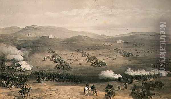 Charge of the Light Cavalry Brigade, 25th October 1854, engraved by E. Walker, pub. by Colnaghi and Co, 1855 Oil Painting - William Simpson