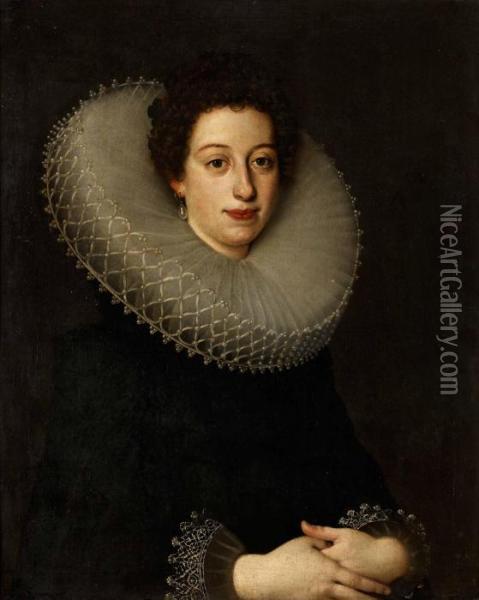 Kvinna Med Kvarnstenskrage Oil Painting - Jacob Ferdinand Voet