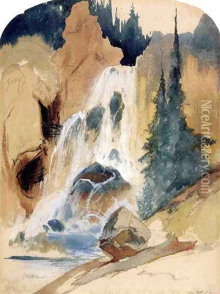 Crystal Falls Oil Painting - Thomas Moran