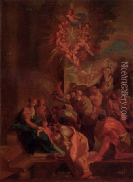 The Adoration Of The Magi Oil Painting - Jan Kristof Liska