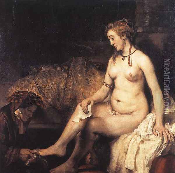 Bathsheba at Her Bath 1654 Oil Painting - Rembrandt Van Rijn