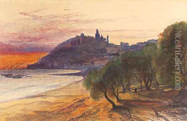 Porto Maurizio Oil Painting - Edward Lear
