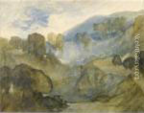 Mist In The Valley Oil Painting - John Sell Cotman