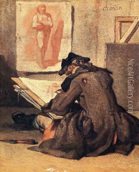 The 'Vinaigrette' Oil Painting - Jean-Baptiste-Simeon Chardin