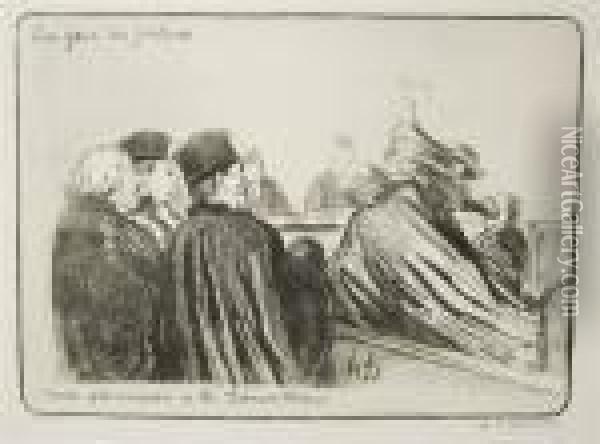 Les Gens De Justice Series Oil Painting - Honore Daumier