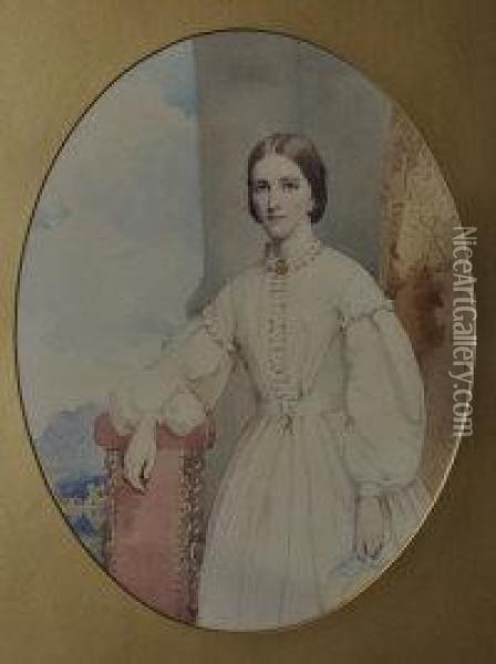 Portrait Of Mrs Helen Fawcet Oil Painting - Kenneth Macleay