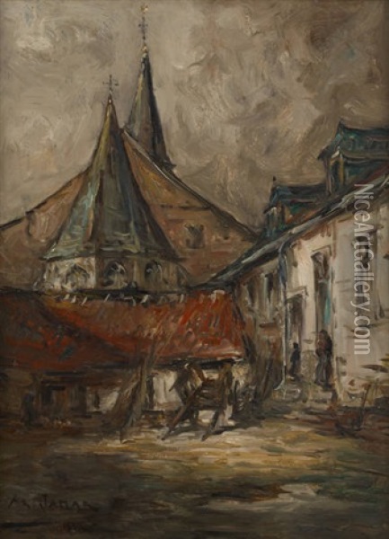 Eglise Saint Pancrace De Kraainem Oil Painting - Armand Gustave Gerard Jamar