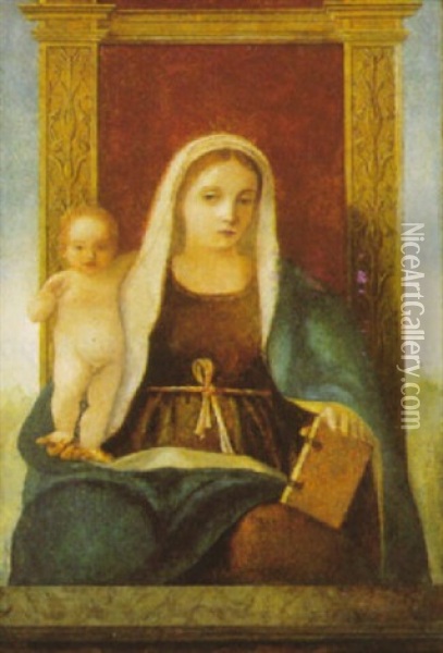Madonna Og Barnet Oil Painting - Gentile Bellini