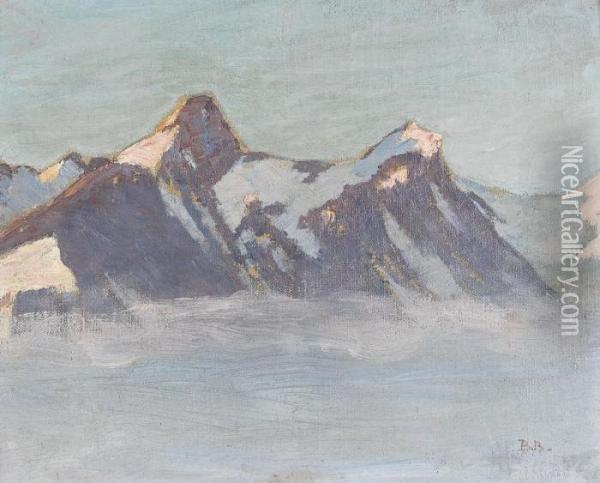 Schweizer Berglandschaft Oil Painting - Berthe Bouvier