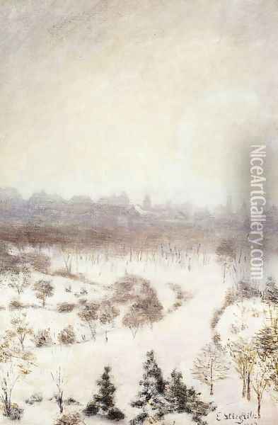 Central Park Oil Painting - Edward Stieglitz