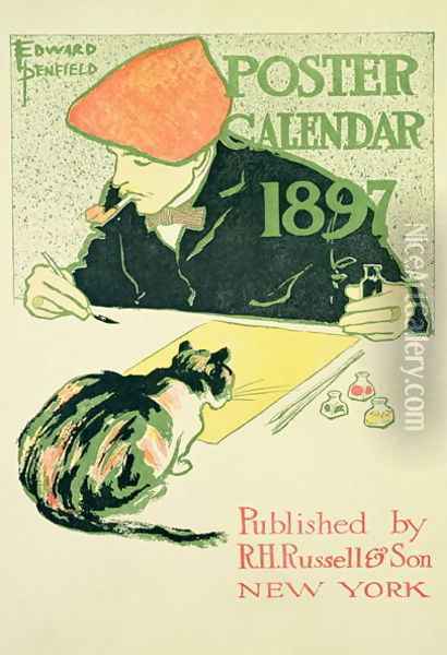 Poster Calendar, pub. by R.H. Russell and Son, 1897 Oil Painting - Edward Penfield