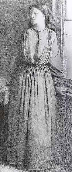 Portrait of Elizabeth Siddal I Oil Painting - Dante Gabriel Rossetti
