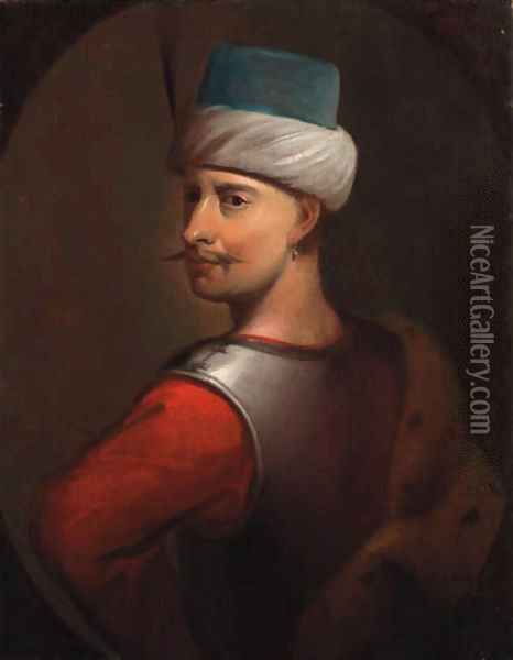 Portrait of a Turk, previously identified as Sultan Sellim III Oil Painting - Johann Zoffany