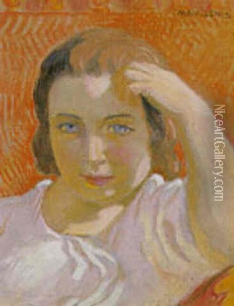 Portrait De Madeleine Accoudee Oil Painting - Maurice Denis
