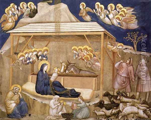 Nativity 1310s Oil Painting - Giotto Di Bondone